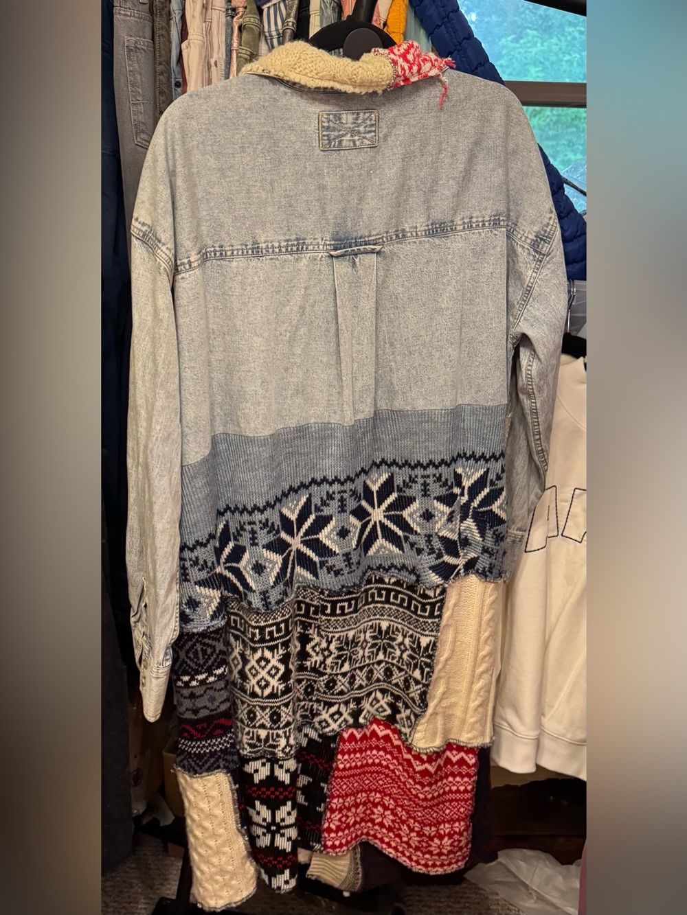 NWOT Free People Tricia Fix Freddie Denim Maxi Shirt - denim blue black - Small - Picture 10 of 13